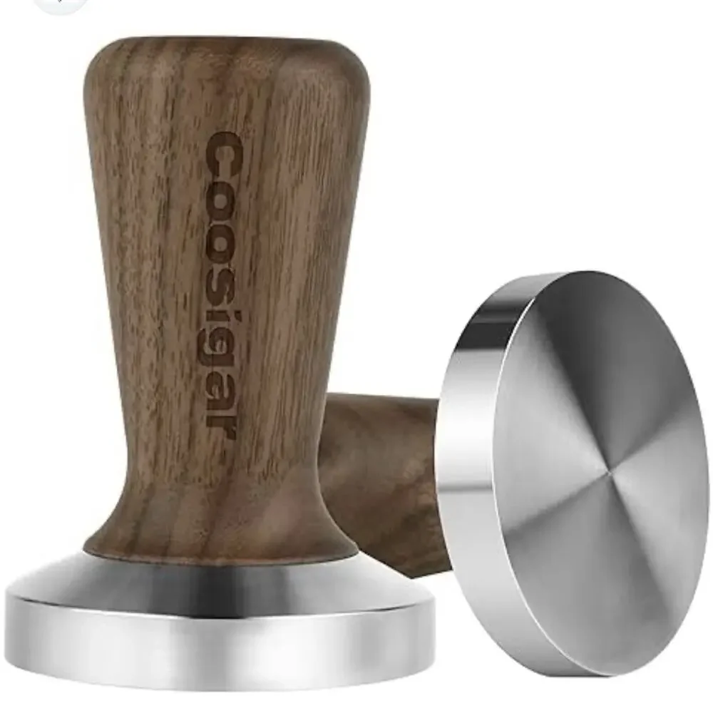 NEW Coosigar 51mm Espresso Tamper Barista Coffee Extraction Tool Wood Steel Base